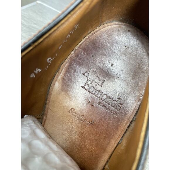 Allen Edmonds Sanford Brown Leather Cap Toe Oxfords Shoes Men’s Sz 9.5C US/43EU - Picture 5 of 16
